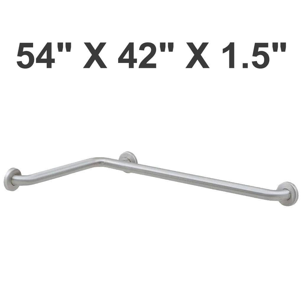 Bradley 8120-0594254 (54 x 42 x 1.5) Commercial Grab Bar, 1-1/2" Diameter x 54" Length, Stainless Steel, Updated Part Number: 8120-0584254